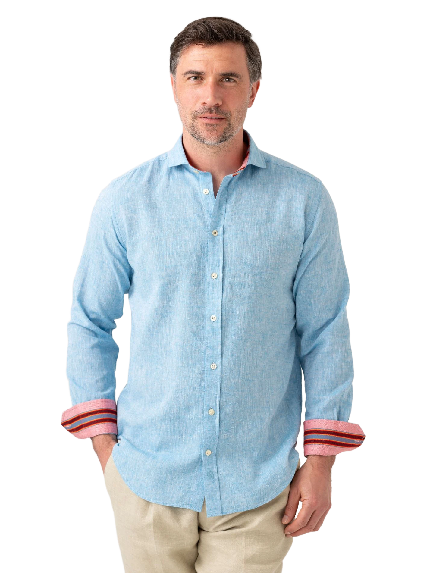 Anga Sky-Blue Linen Shirt
