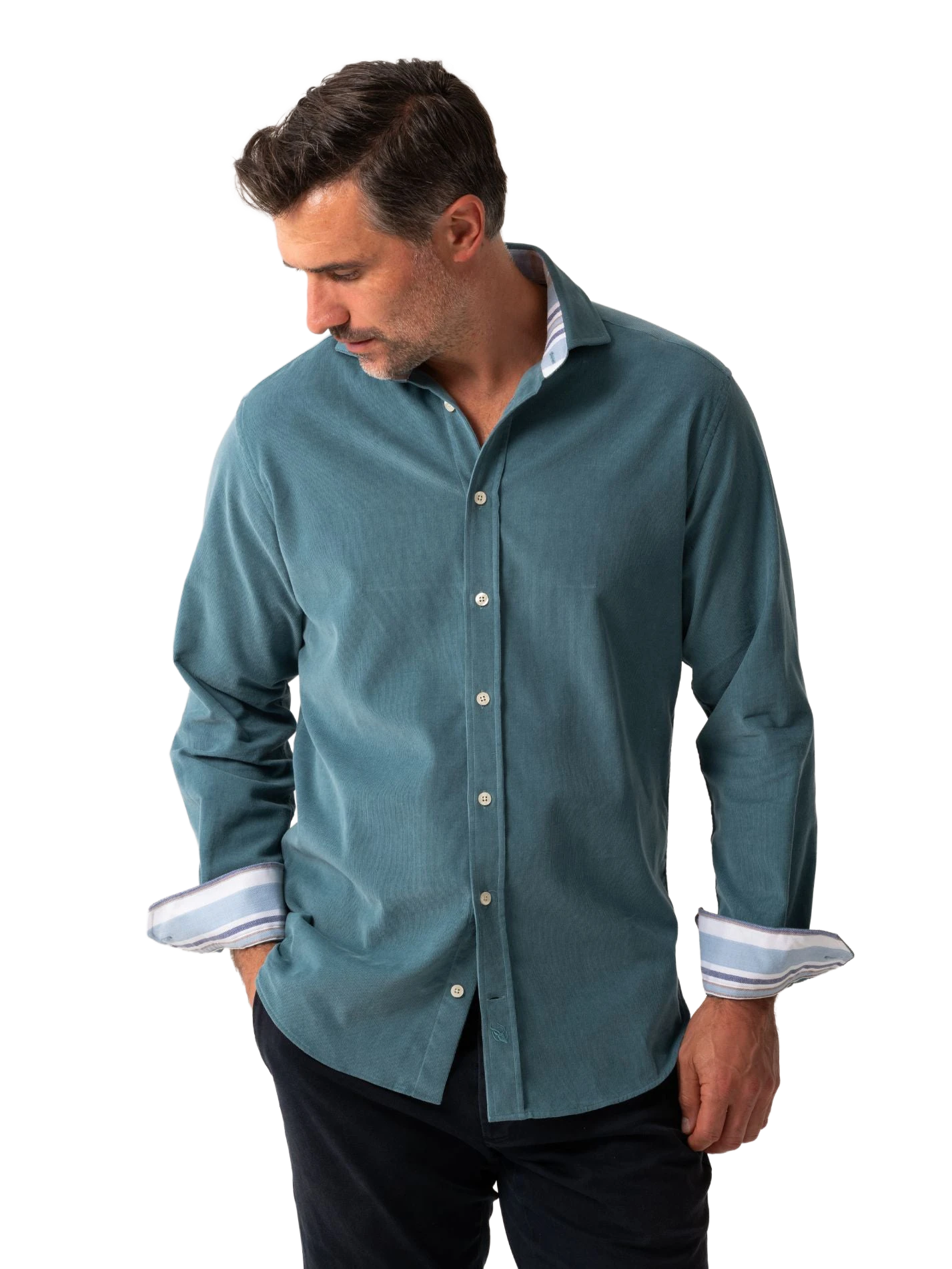 Petrol Blue Cord Shirt